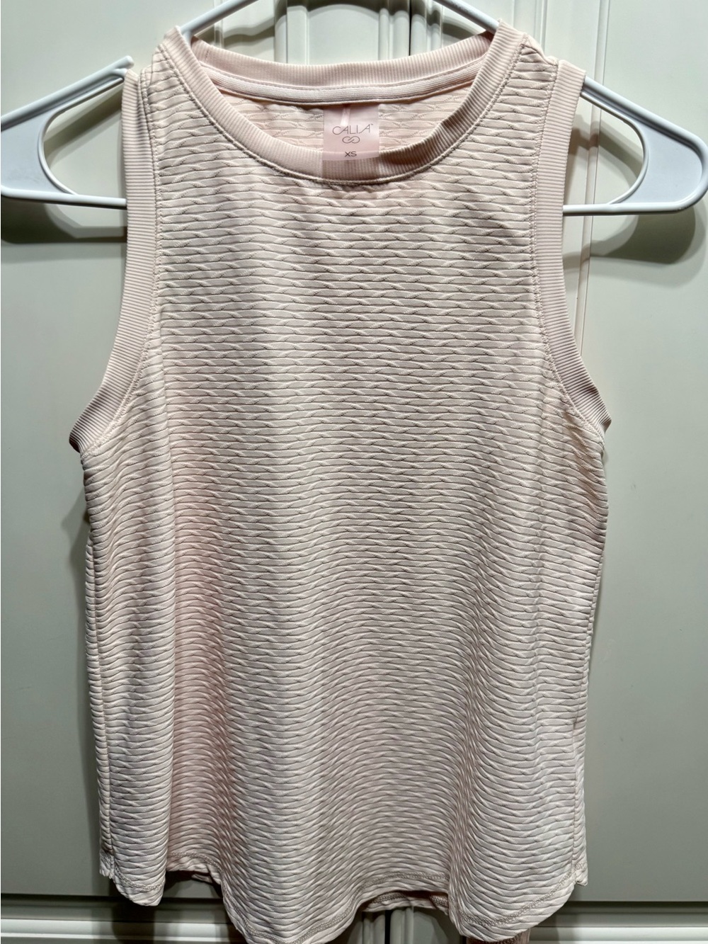 CALIA by Carrie Underwood Textured Wave Tank Top in Pale Blush. Never Worn